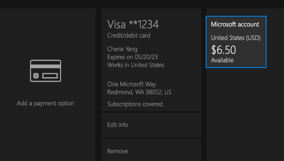 Xbox account top credit