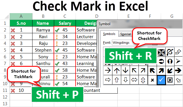 4 Ways to Use a Check Mark in Excel