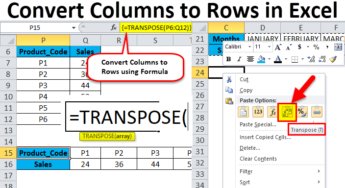 How to Turn Columns Into Rows in Excel