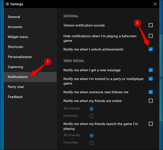 how to turn off xbox notifications windows 11
