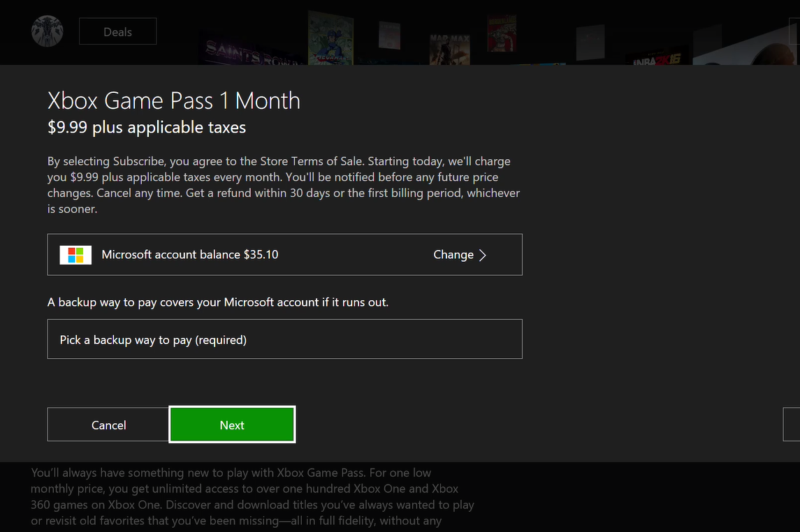 Can I Buy Xbox Game Pass With Microsoft Balance?