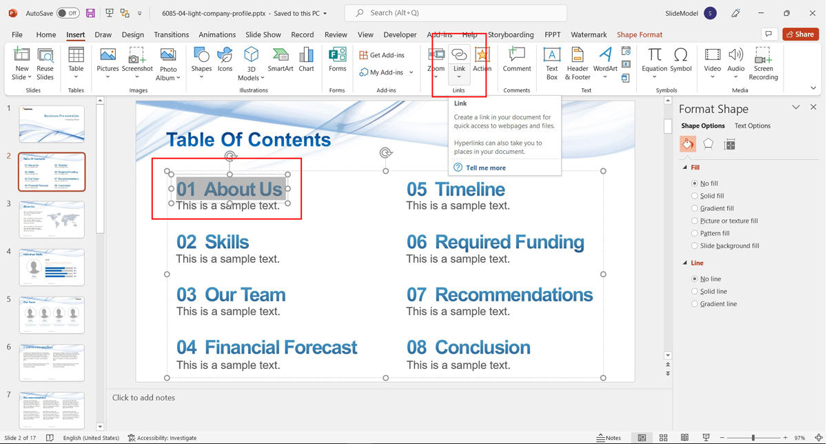 How To Add Table Of Contents In Powerpoint?