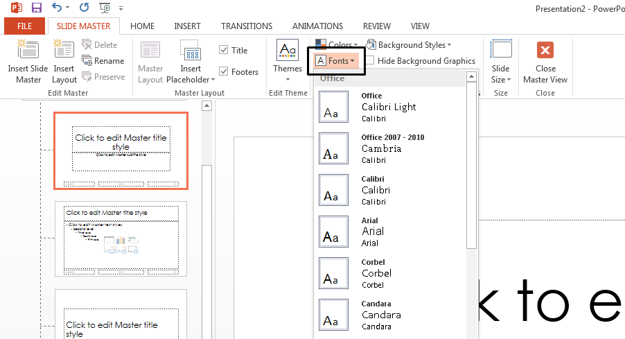 How to Change Font Theme in Powerpoint?