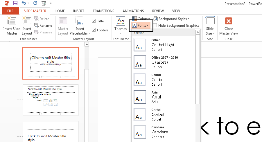 How to Set Default Font in Powerpoint?