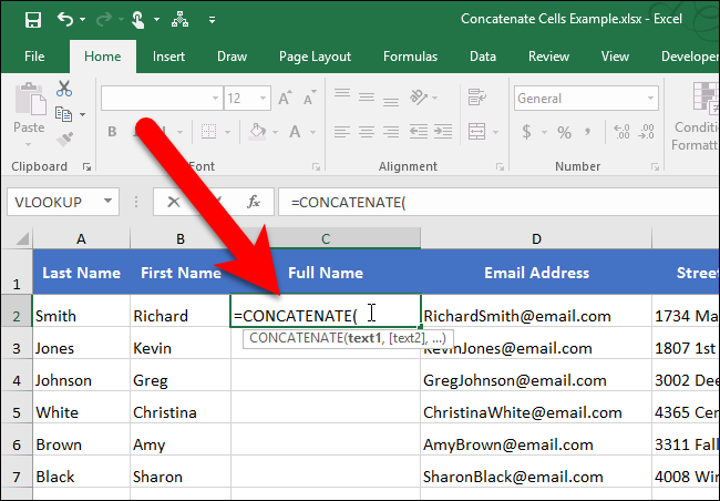 How to Combine Two Text Cells in Excel?