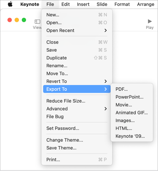 How to Save Keynote as Powerpoint?