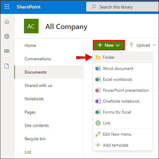 How To Add Folder To Sharepoint?