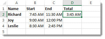 How to Subtract Time in Excel to Get Hours?