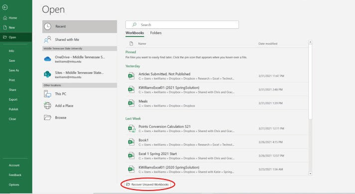 How to Recover Documents in Excel?