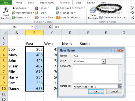 How to Name a Range of Cells in Excel?