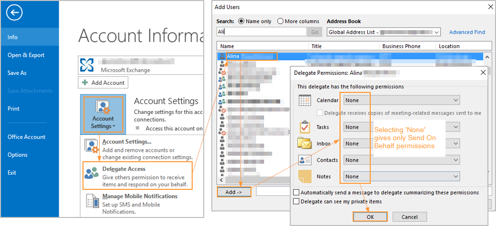 outlook book meeting on behalf of someone else