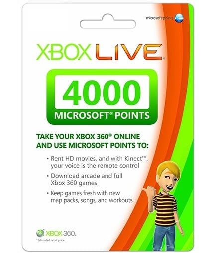 How Much Is 4000 Microsoft Points Uk?