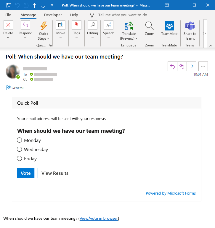 How To Vote In Outlook?