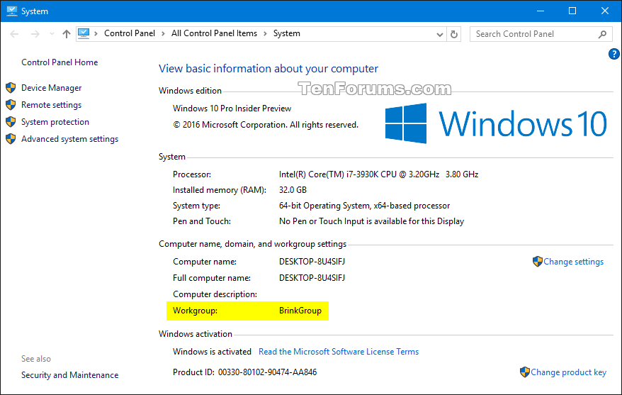 How to Change Workgroup in Windows 10?