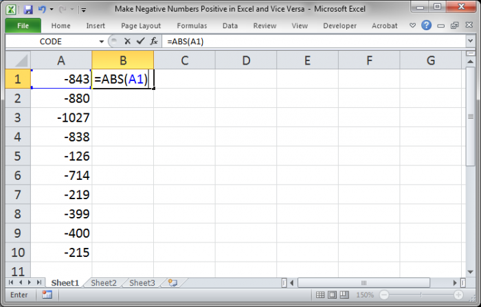 How to Make a Negative Number Positive in Excel?