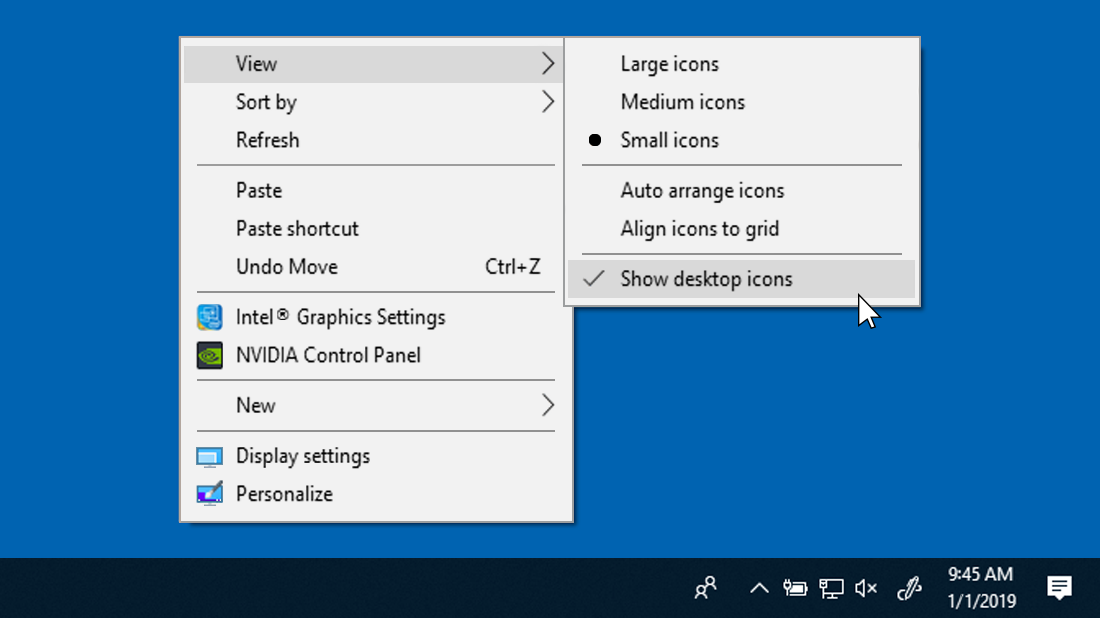 How to Reduce Desktop Icon Size in Windows 10?