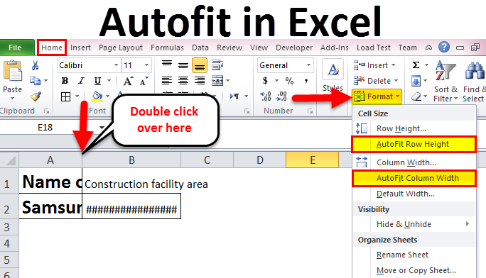 Where is Autofit Excel?