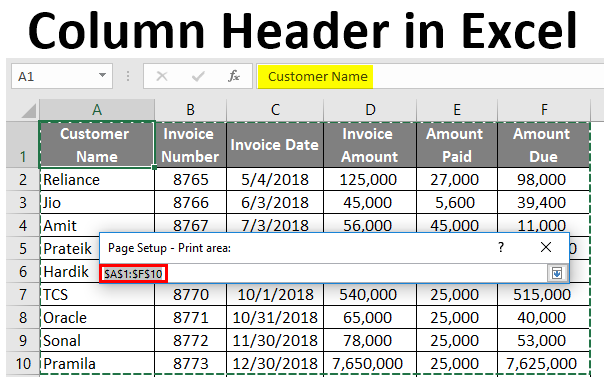 How to Make Column Headings in Excel