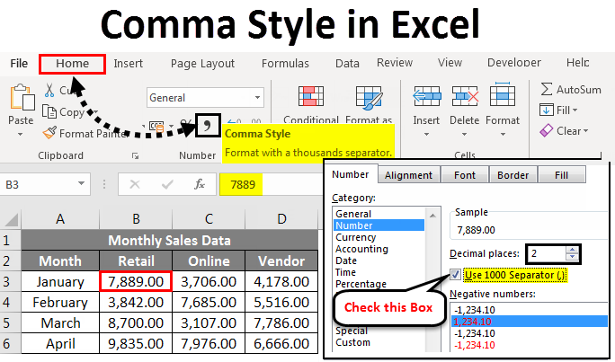 How to Apply Comma Style in Excel?