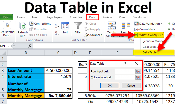 What is Data Table in Excel?
