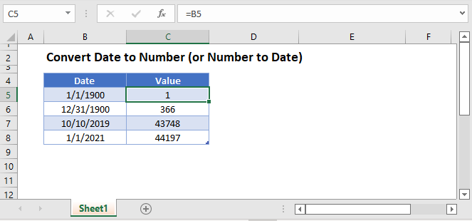 How to Convert Date to Number in Excel?