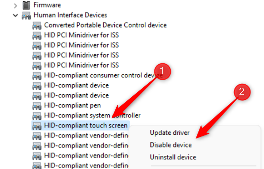 How to Turn Off Touch Screen Windows 11?