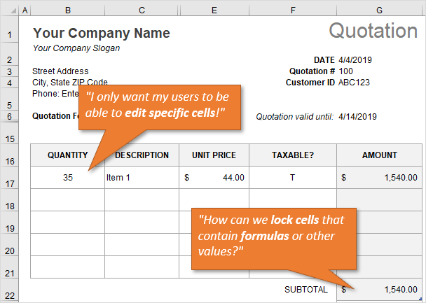 How to Lock Cells From Editing in Excel?