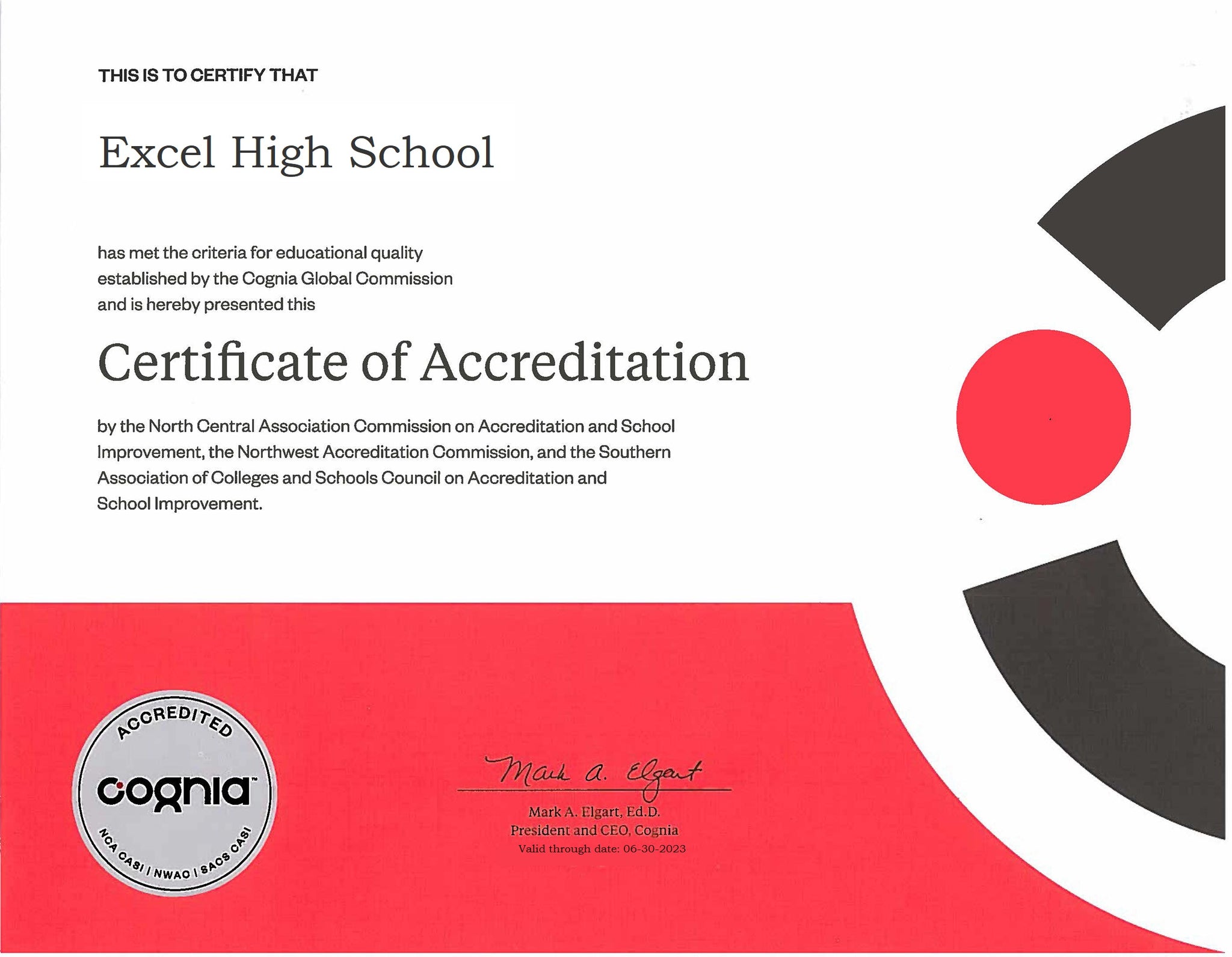 Is Excel High School Accredited?