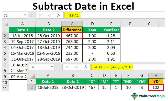 How to Subtract Years in Excel?