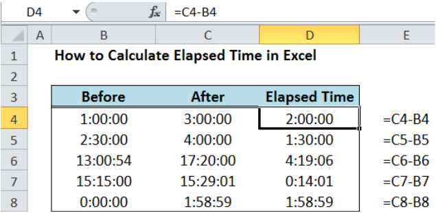 How to Calculate Elapsed Time in Excel?