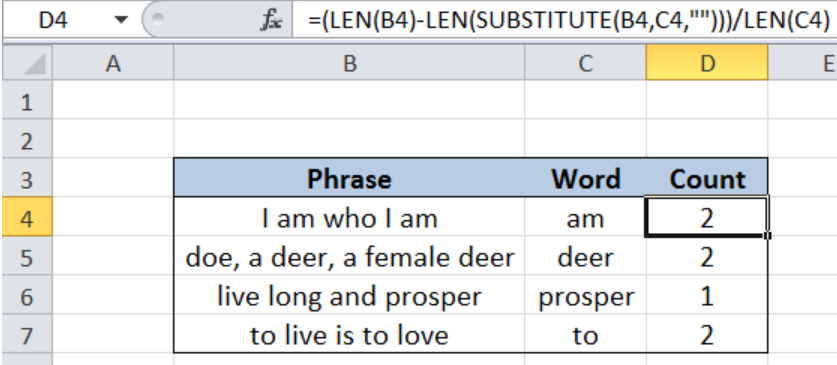 How to Count a Specific Word in Excel?