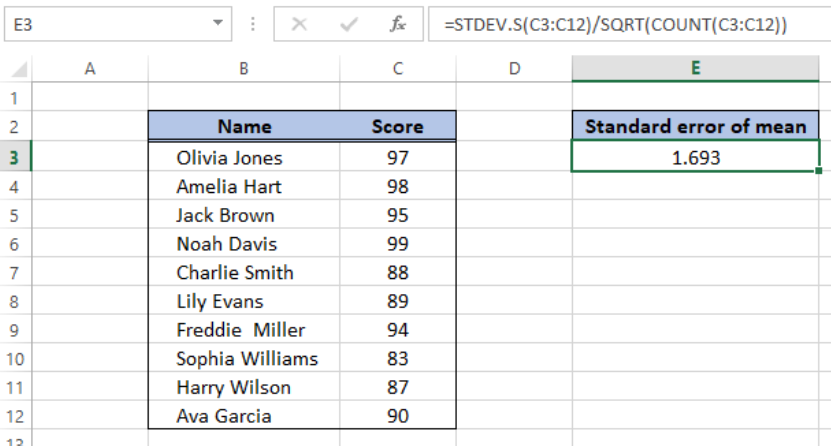 How to Calculate Sem in Excel?