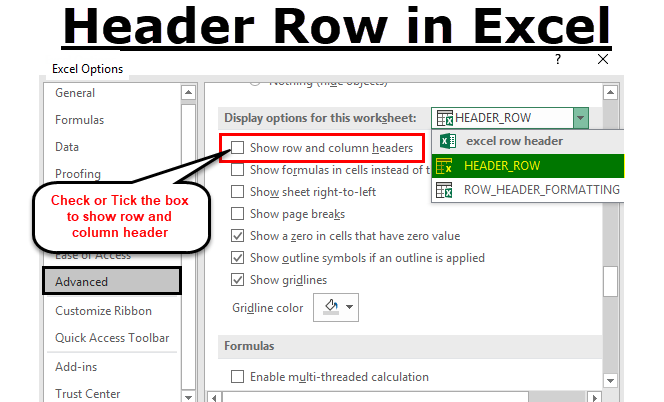 What is a Header Row in Excel?