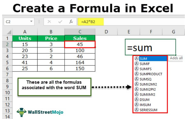 How to Create Excel Formulas?
