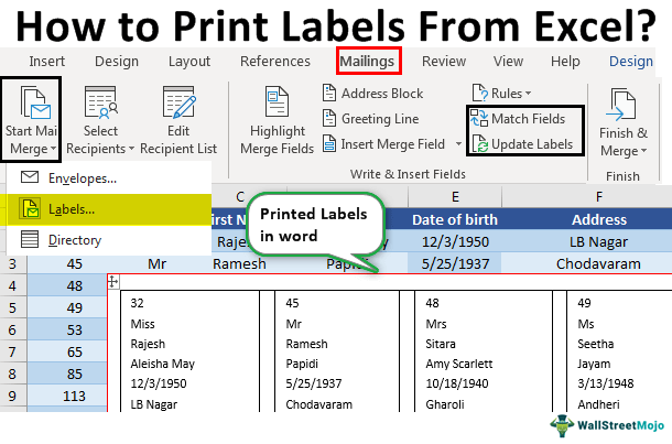 How to Print Labels From Excel in Word?