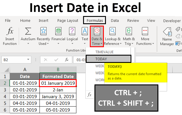 How to Add Current Date in Excel?
