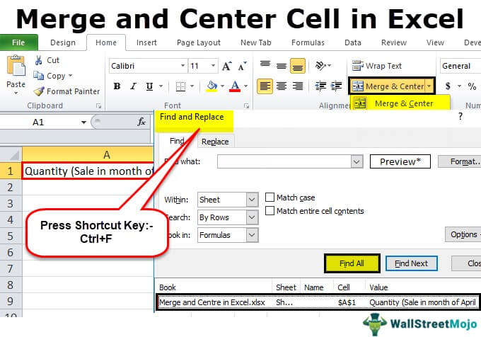 Where is Merge and Center in Excel?