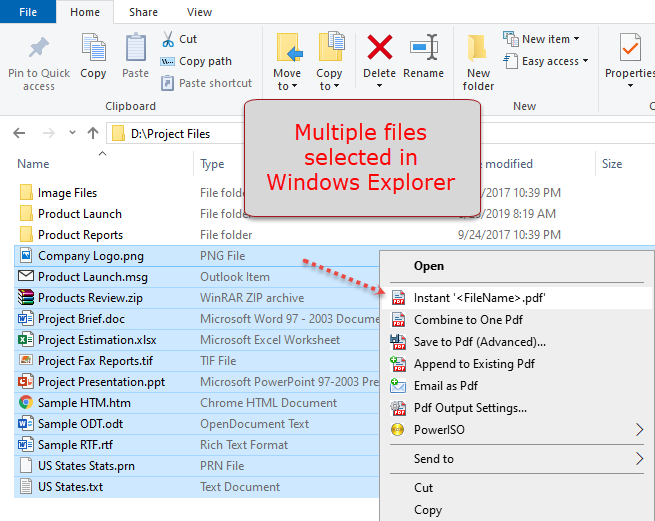How to Convert Multiple Files to Pdf on Windows 10?