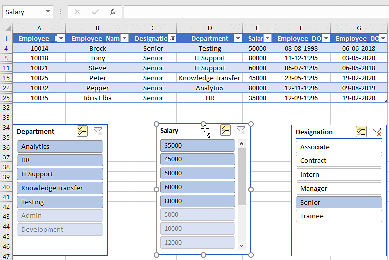 What Are Excel Slicers?