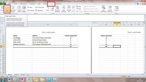 What is Page Layout View in Excel?