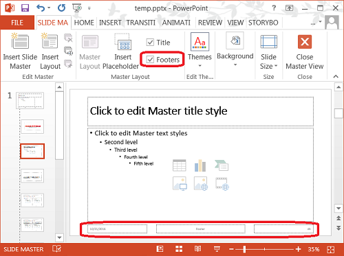 How To Change Footer In Powerpoint Master Slide?
