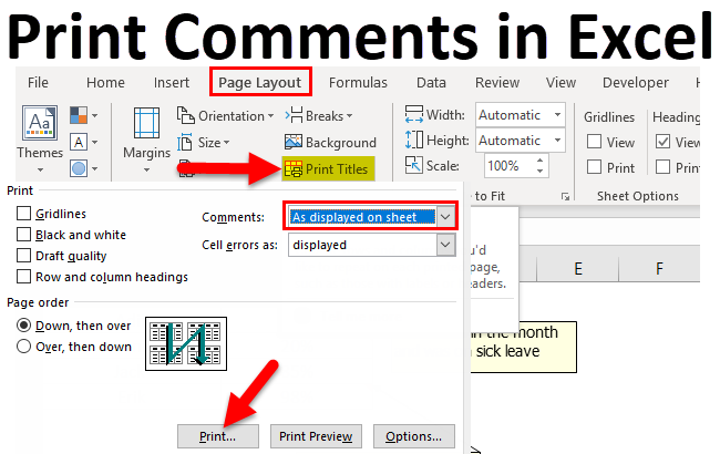 How to Print Comments in Excel?