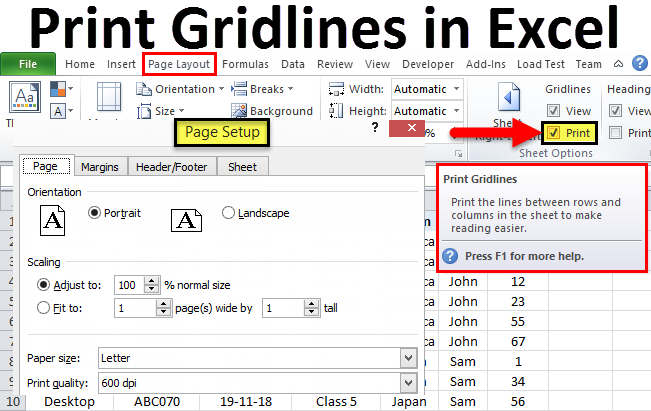 How to Make Gridlines Print in Excel?