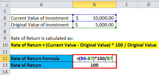 How to Calculate Rate of Return in Excel?