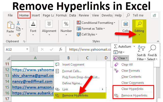 How to Remove Hyperlink in Excel?