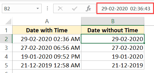 How to Remove Timestamp From Date in Excel?