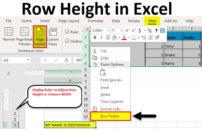 How to Change Cell Height in Excel?