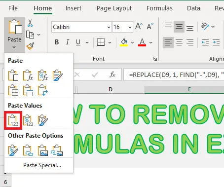 How to Remove Formulas in Excel?