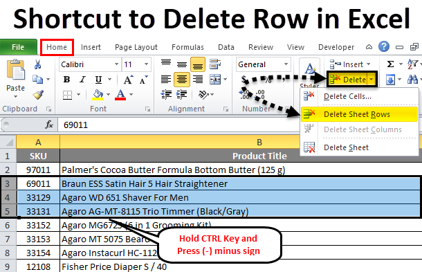 How to Delete Rows From Excel?