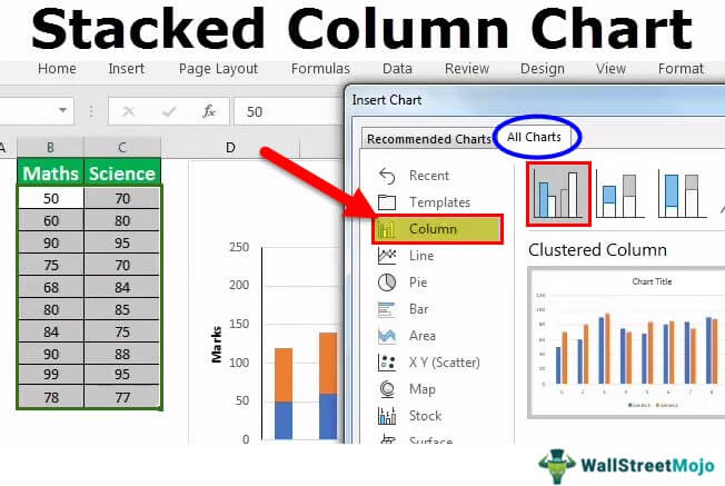 How to Create a Stacked Column Chart in Excel?